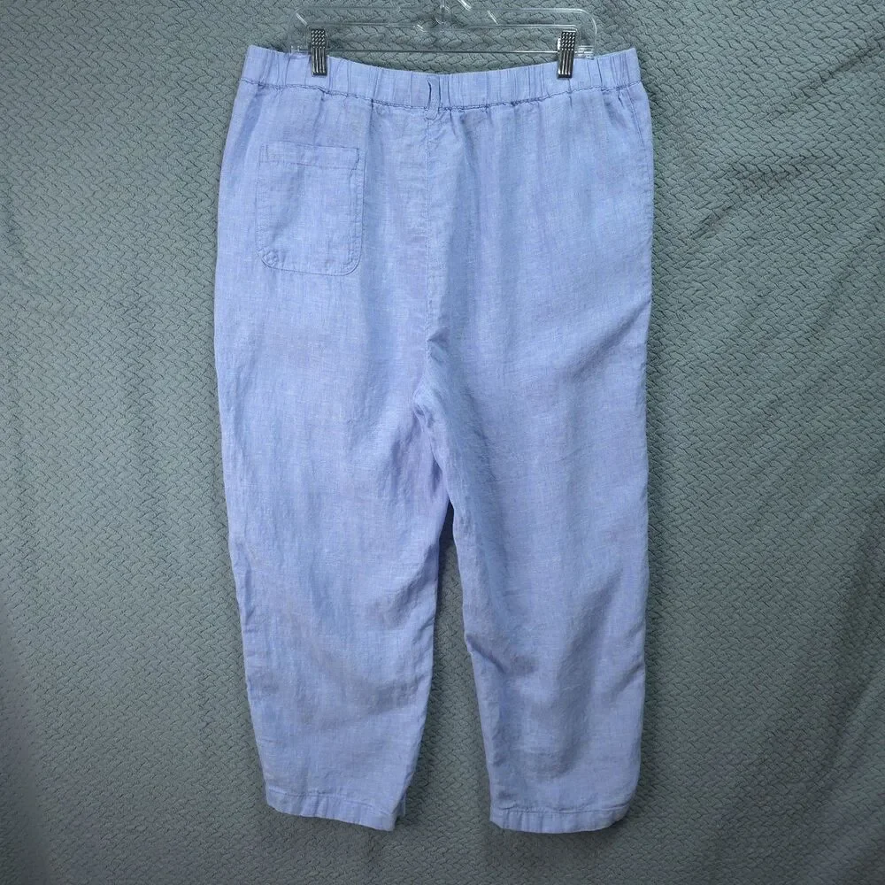 Quince European Linen Pants Womens French Blue 100% Linen XL Coastal Grandmother